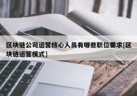 区块链公司运营核心人员有哪些职位要求[区块链运营模式]